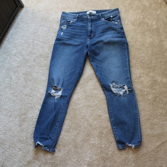 Abercrombie & Fitch Denim - Abercrombie & Fitch High Rise Distressed Blue Jeans